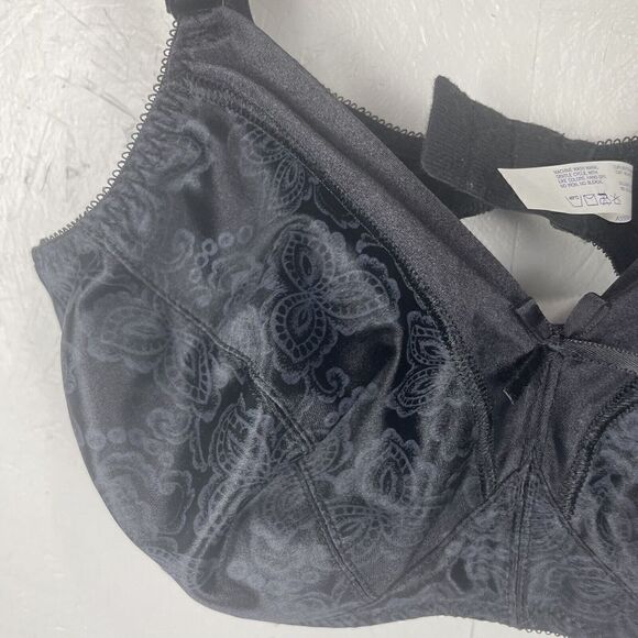 American Vintage BALI Black Satin Balconette Style Bra Size 38C - Picture 5 of 7